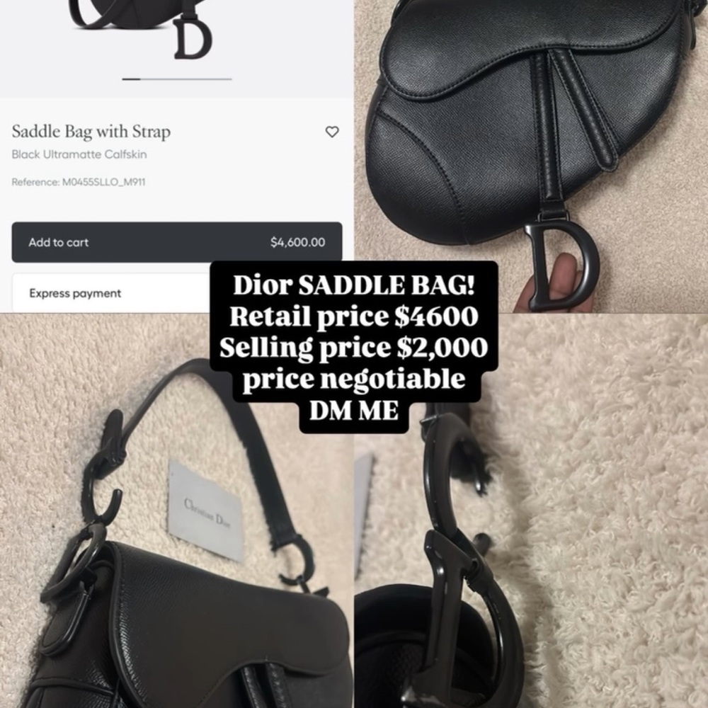 Dior Black Ultramatte Saddle Bag
